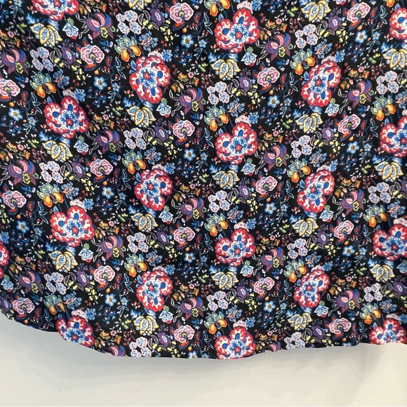 Frame XS Single Sleeve & Shoulder Blue Floral Print Top - Picture 5 of 15